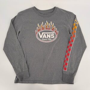 Vans Youth Long Sleeve Graphic T-Shirt Gray Size Small